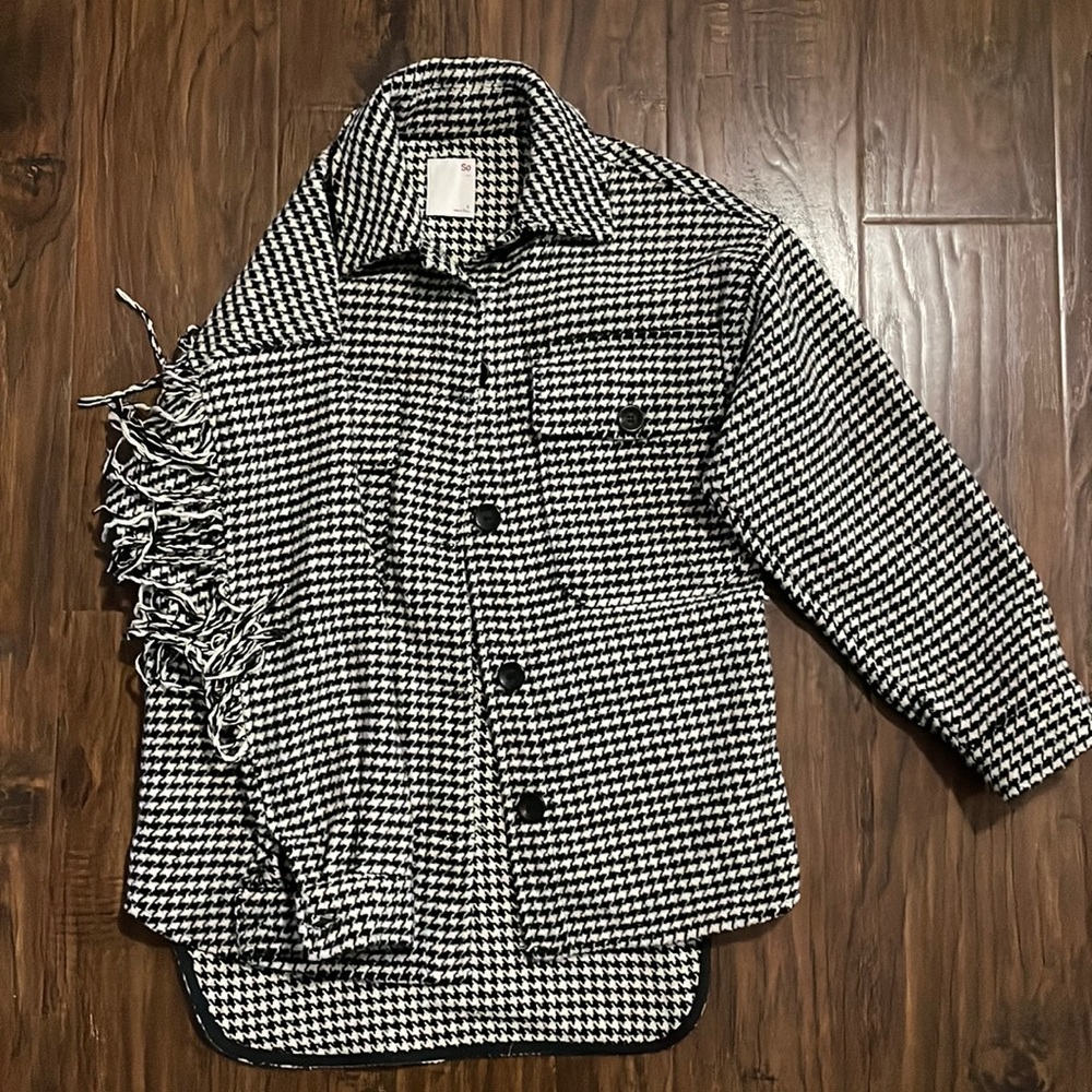 Thick Jacket / Black/White checkered w/pockets